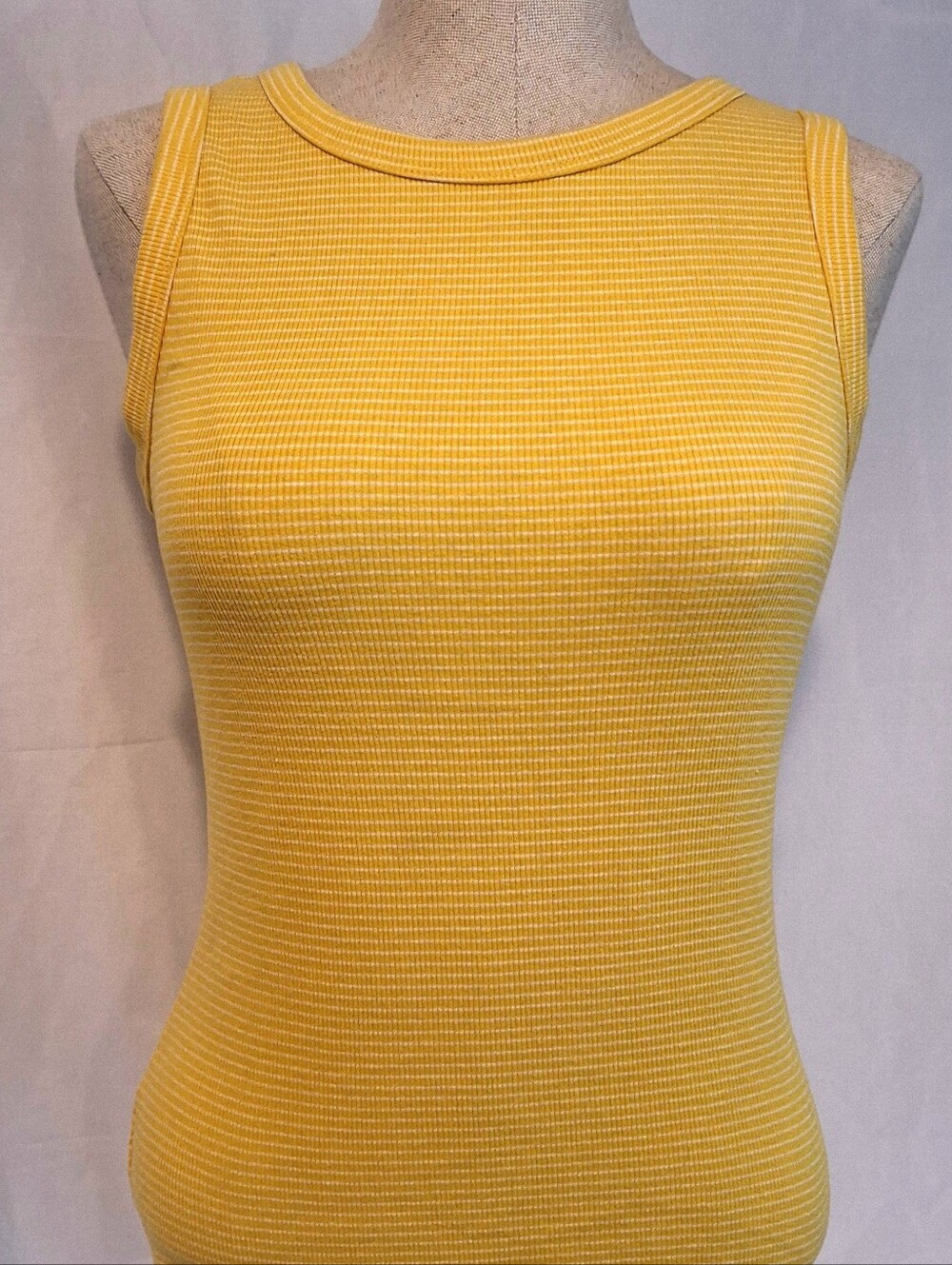 Sonoma Bright Yellow Ribbed Tank Top
